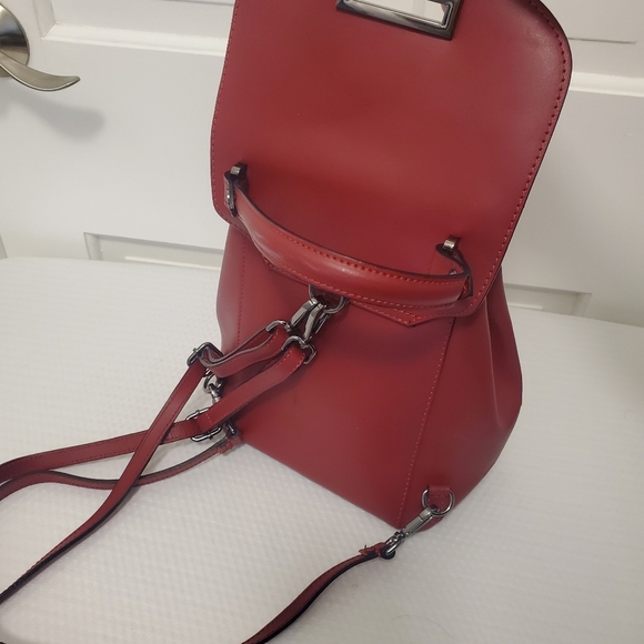 Cielo Celeste Italian Red Leather Convertible Backpack, Satchel, Shoulder Bag main image 11